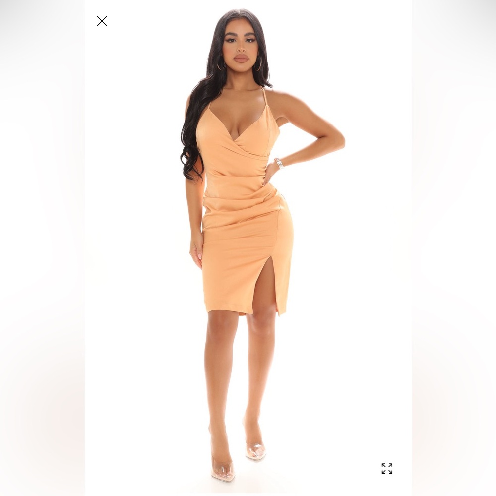 Fashion Nova Peach Midi Dress
